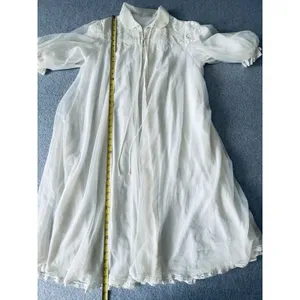 Vintage Gotham Gold Stripes‎ Ivory Lace Lingerie Robe Chiffon Puffy Sleeves thumbnail 10