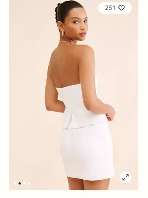 BHLDN Strapless Vest Mini Dress white cotton fall party formal $200 thumbnail 2