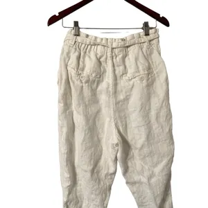 FREE PEOPLE Paperbag White Linen Trousers Pants thumbnail 6