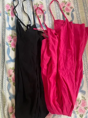 Old Navy Black and Pink Spaghetti Strap Dress thumbnail 1