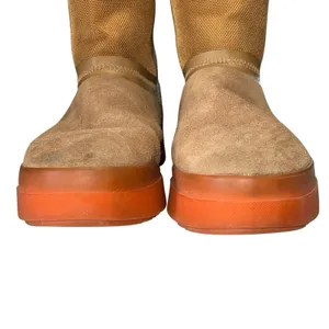 UGG Classic Tech Mini Chestnut Boots Rubber Soles Sherpa Lined Suede‎ Zip Size 9 thumbnail 3