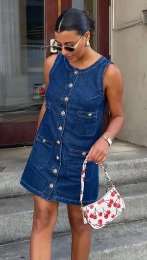 Reformation Tropez Denim Mini Dress thumbnail 1