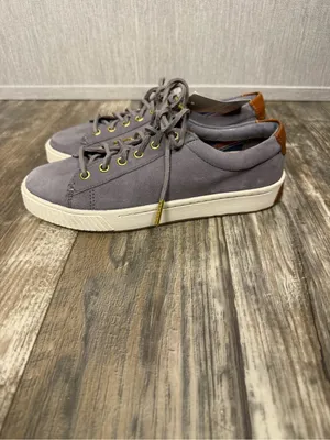 Sperry Gray Suede Low-Top Sneakers with Brown Heel Accent thumbnail 9