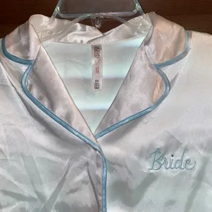 NWT $22 Gilligan & O’Malley White Bride Button Down w/ Blue Trim Top XS thumbnail 7