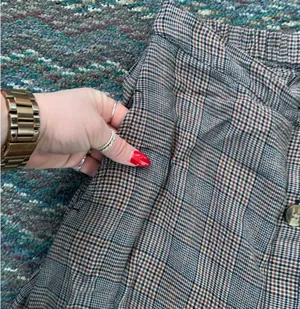 American Eagle Plaid Button Down Midi Skirt thumbnail 6