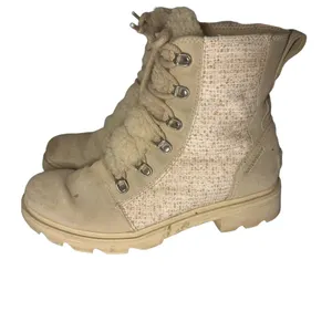 Sorel LENNOX™ Lace Cozy Booties Beige Winter Ankle Boots Biker Waterproof Size 9 thumbnail 5