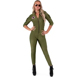 Spooktacular Creations Womens Pilot Flight Suit Jumpsuit Halloween Costume SMALL thumbnail 3