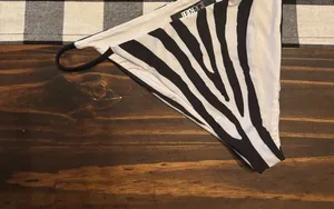 Beach riot Kim zebra bikini top small bottoms medium thumbnail 1