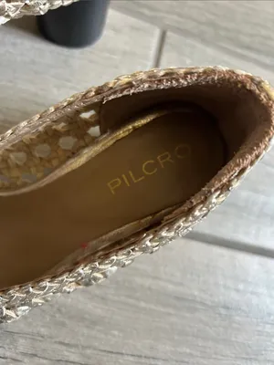 Pilcro Neutral Crochet Square-Toe Ballet heels thumbnail 5
