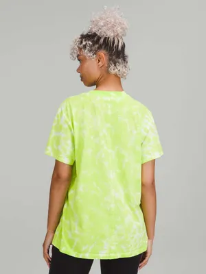 Lululemon All yours cotton t-shirt Tie-Dye neon lime Crewneck outdoor gym active thumbnail 2