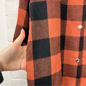 Amazon Checkered Plaid Snap Button Down Flannel Shirt Dress Size S thumbnail 8