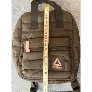 Reebok Poppy Quilted Mini Backpack Black Puffer Daypack Bag Pink Logo thumbnail 4