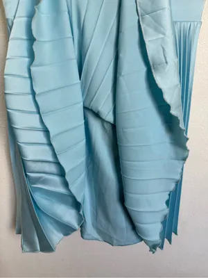 Abercrombie & Fitch Blue Pleated Satin Halter Mini Dress Y2K Cottagecore thumbnail 5
