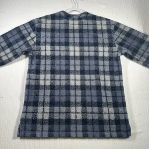 Vintage Woolrich Women’s XL Blue Plaid Fleece Pullover Long Sleeve Crewneck thumbnail 13