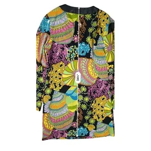 Trina Turk Floral Colorful Silk Black Tunic Dress 4 Colorful‎ Tropical Designer thumbnail 7