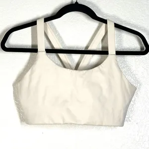 Girlfriend Collective M Ivory Topanga High-Neck Criss-Cross Sports Bra Top thumbnail 2