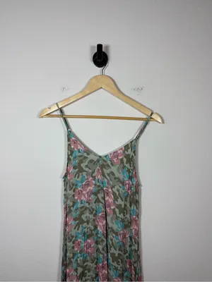Ariat Camo Floral Asymmetrical Handkerchief Hem Tank Dress Rayon Small thumbnail 3