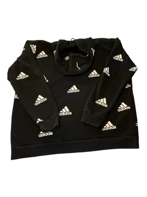 adidas Originals Men's Black Tile Repeat Logo Pullover Hoodie Size Large thumbnail 2
