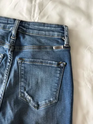 Medium Wash High Rise Distressed Ankle Jeggings thumbnail 7