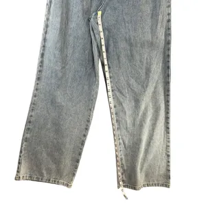 The Post Strapless Denim Jumpsuit S Light Wash Button Front Wide Leg‎ Y2K thumbnail 9