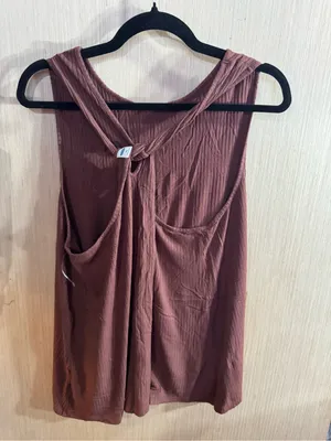 Old Navy Ribbed Flowy Tank Top - Dark Brown Size XXL thumbnail 2