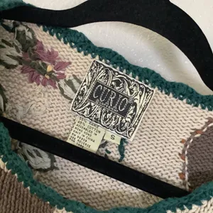 Vintage 90s Patchwork Knitted Retro Embroidered Cottagecore Goblincore Sweater S thumbnail 2