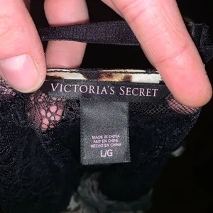 Victoria’s Secret cheetah print black lace L lingerie silky tank thumbnail 3