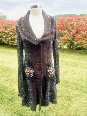 Sioni vintage Y2K-era "Art to Wear" knit sweater coat thumbnail 2