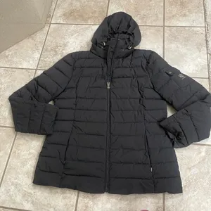 Lauren Ralph Lauren Womens Black Quilted Puffer Jacket BLACK LABEL Hood Size M thumbnail 2