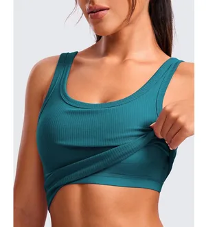 CRZ Yoga Ribbed Longline Sports Bra w Pads thumbnail 3
