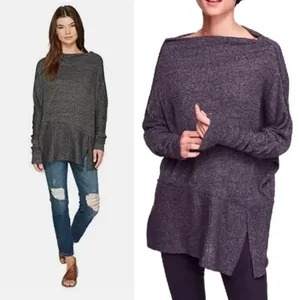Free People‎ We The Free Londontown Thermal Top Gray Size Small Tunic Blouse thumbnail 2