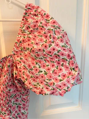 Petal & Pup Pink Floral Smocked Mini Dress thumbnail 5