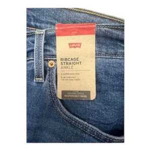 Levi’s Women RIBCAGE Blue Super High Rise Ankle Jeans Plus Size 22W Stretch thumbnail 9