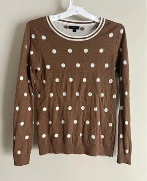 J. Crew Sweater Crew Neck Pullover Polka Dots S thumbnail 1