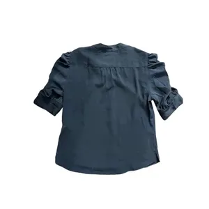 ✨Abercrombie & Fitch Ruched Sleeve Sz Small Blue Top✨ thumbnail 5