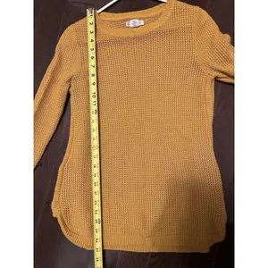 AKINI Dark Yellow Crewneck Cotton Blend Sweater With Side Zip Size M thumbnail 9