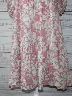 By Together Boho Floral Mini Dress Baby Doll Square Neck Short Sleeve Small thumbnail 4