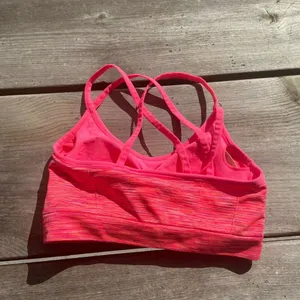 Reebok Womens Sports Bra Size XS Space Dye‎ Neon Pink Crop Top Strappy Pads thumbnail 3