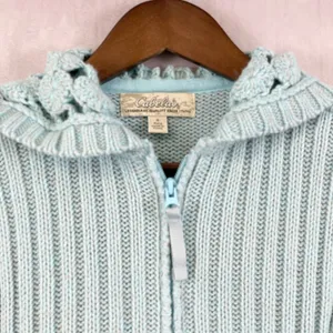 Cabelas Womens‎ Crochet Knit Hoodie Sweater Small Boho Cottage Festival Hippie thumbnail 4