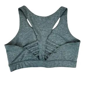 Peloton Women Sports Bra Heather Teal‎ Blue Racerback Cutout Logo Activewear S thumbnail 4