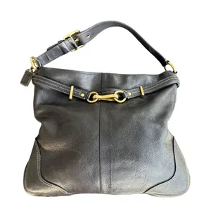 Vintage Coach Hamilton Hobo Bag Black Pebbled Leather Brass Horsebit Style 12460 thumbnail 1