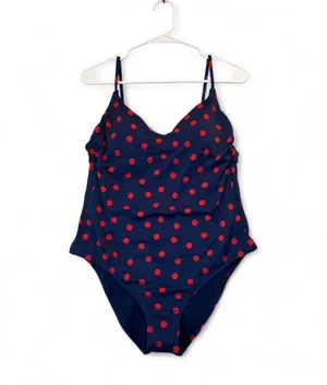 Shade & Shore Women Cut Out One Piece Polka Dot Swimwear Bathing Suit Size L thumbnail 2