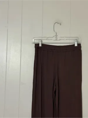 Nuuds Women’s Coffee Brown Lounge Pajama Pants Wide Leg Size XS thumbnail 8
