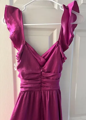 Boutique Magenta Satin Mini Dress thumbnail 1