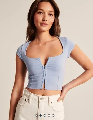 NWT Abercrombie Cotton Seamless Fabric Corset Top thumbnail 1