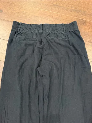 GAP Black Women’s Relaxed Linen-Blend Pants Size Medium - C73-009 thumbnail 7