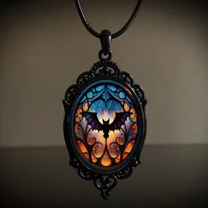 Vintage‎ Style Bat Cameo Pendant Necklace Gothic Halloween Faux Fashion Jewelry thumbnail 6