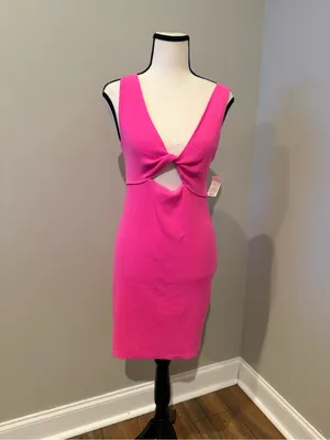 aerie Hot Pink Twist Front Cutout Mini Dress thumbnail 6