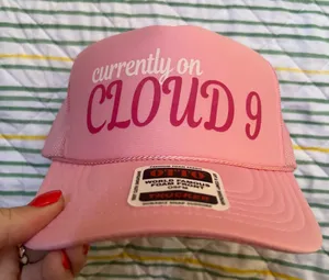Currently on cloud 9 country trucker hat Pink thumbnail 1