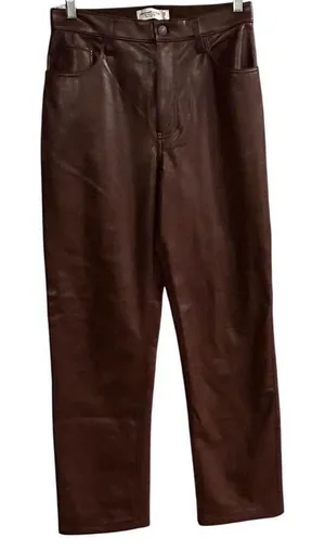 Abercrombie & Fitch Curve Love Vegan Leather 90s Relaxed size 8 Pants 29” waist‎ thumbnail 1